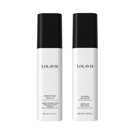 Lolavie Glossing Detangler bottle for easy detangling and shine.