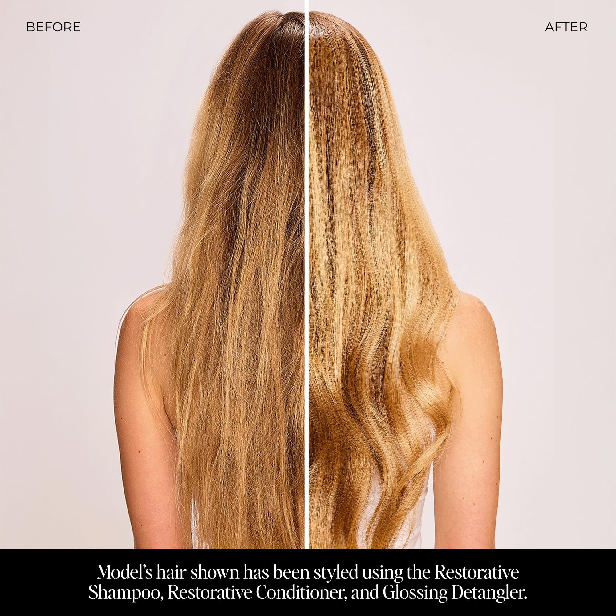 Wide-tooth comb glides through hair with LolaVie detangler, reducing knots.