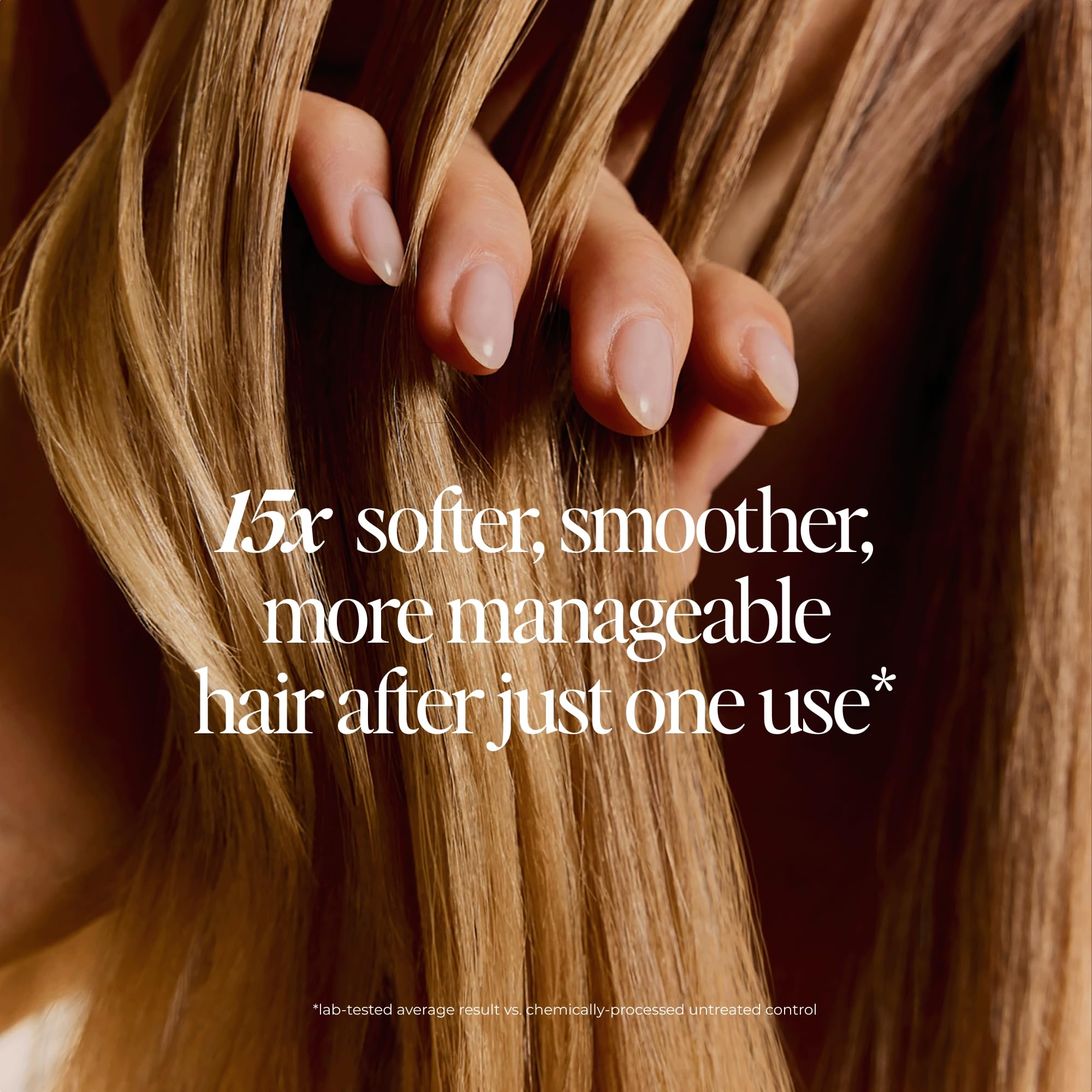 LolaVie detangler on towel-dried hair from mid-lengths to ends for smoother styling.