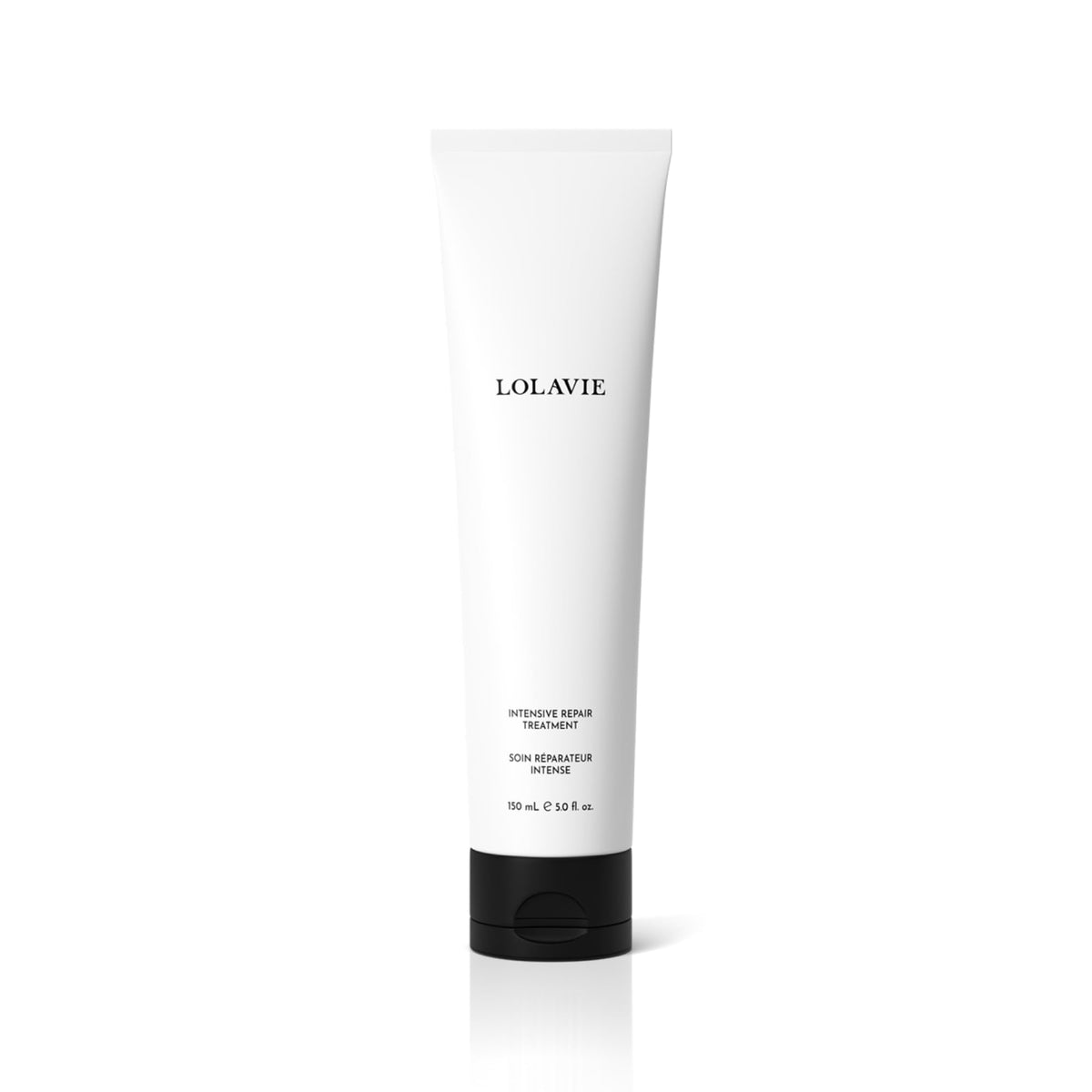 LolaVie Intensive Repair Treatment bottle demonstrates bond-repair benefits for damaged hair