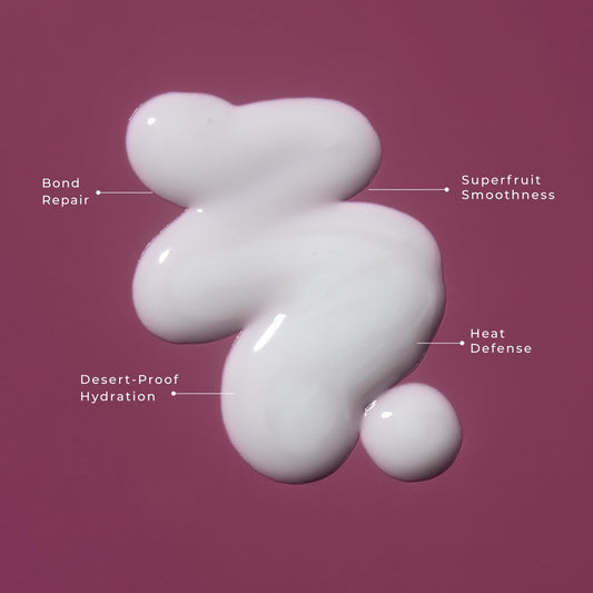 Lolavie Perfecting Leave-In conditioner being dispensed for frizz control.