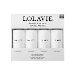 LolaVie Restorative Shampoo travel-size bottle for gentle cleansing and color-safe care.