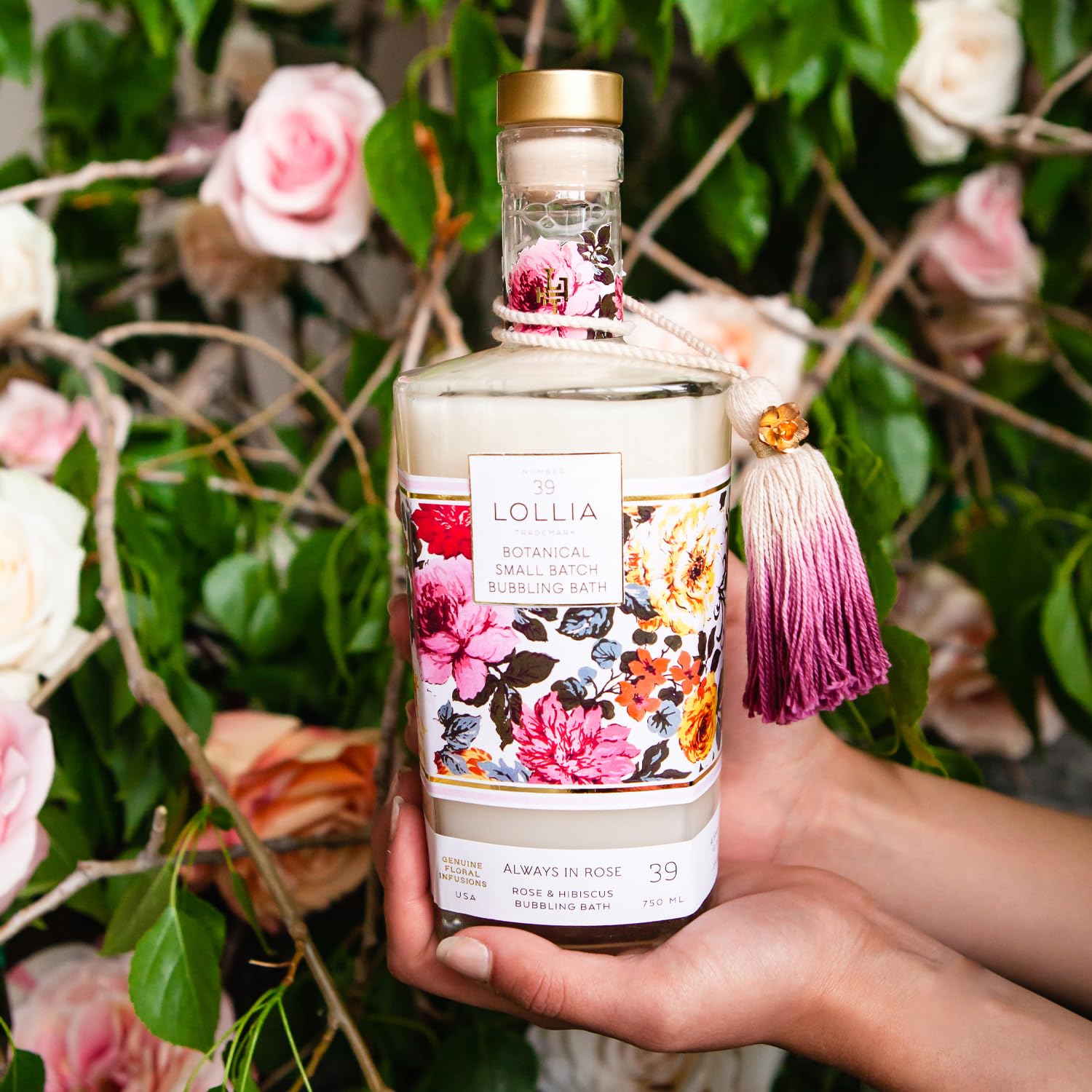 LOLLIA Always in Rose nourishes skin with oils while the scent relaxes.