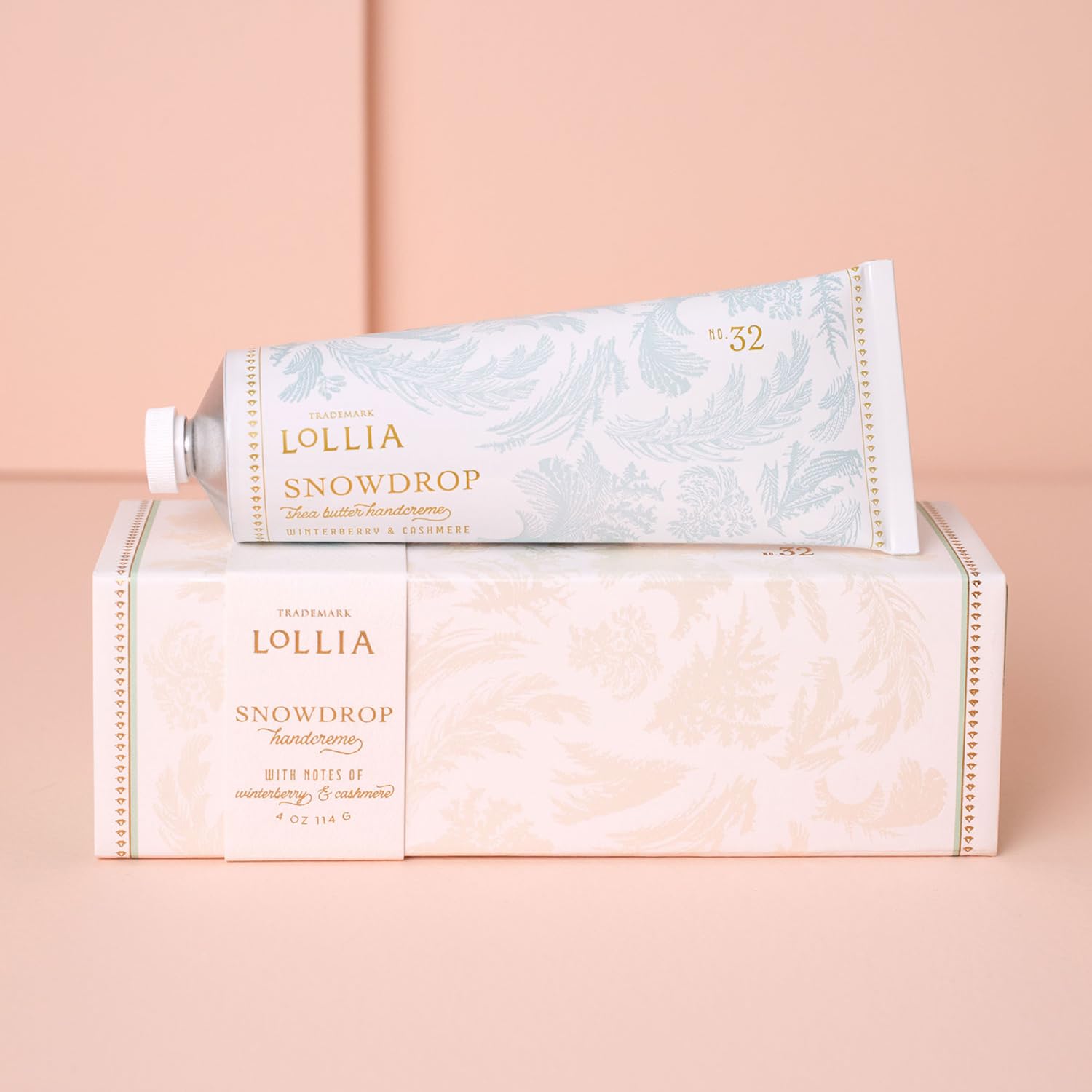 LOLLIA Snowdrop cream texture close-up highlighting rich, quick-absorbing formula