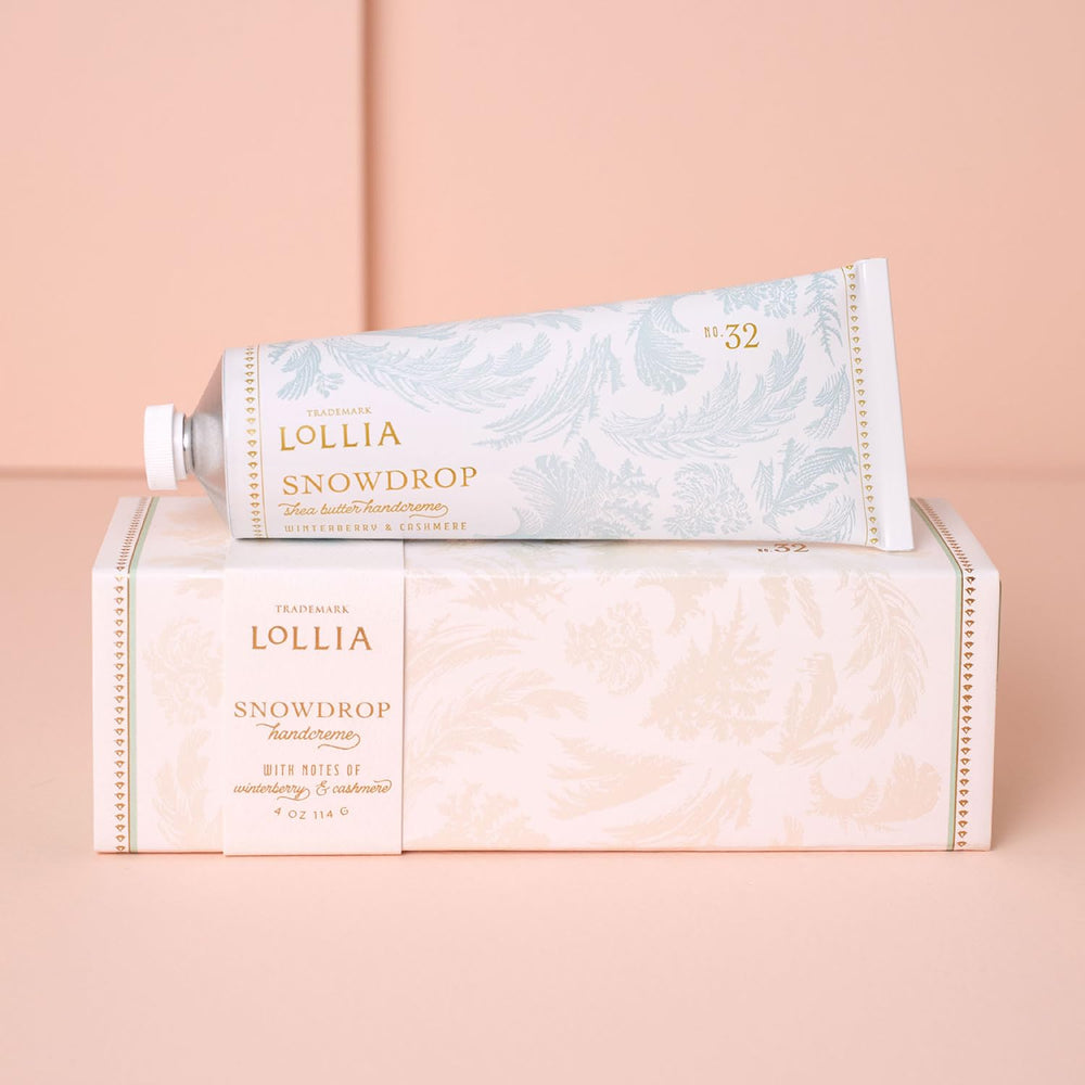 LOLLIA Snowdrop cream texture close-up highlighting rich, quick-absorbing formula