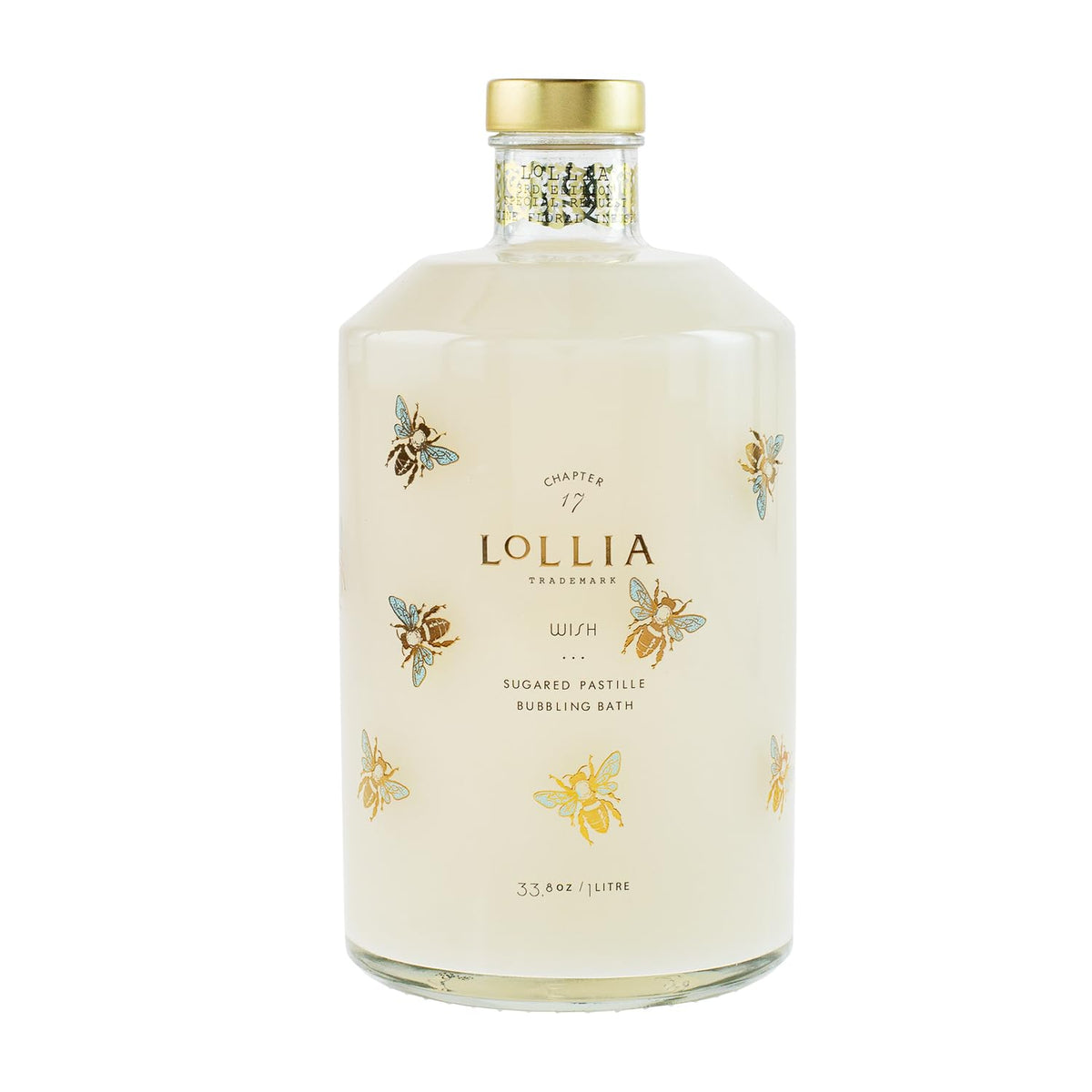 LOLLIA Wish Bubble Bath bottle with vanilla bean scent for relaxing baths.