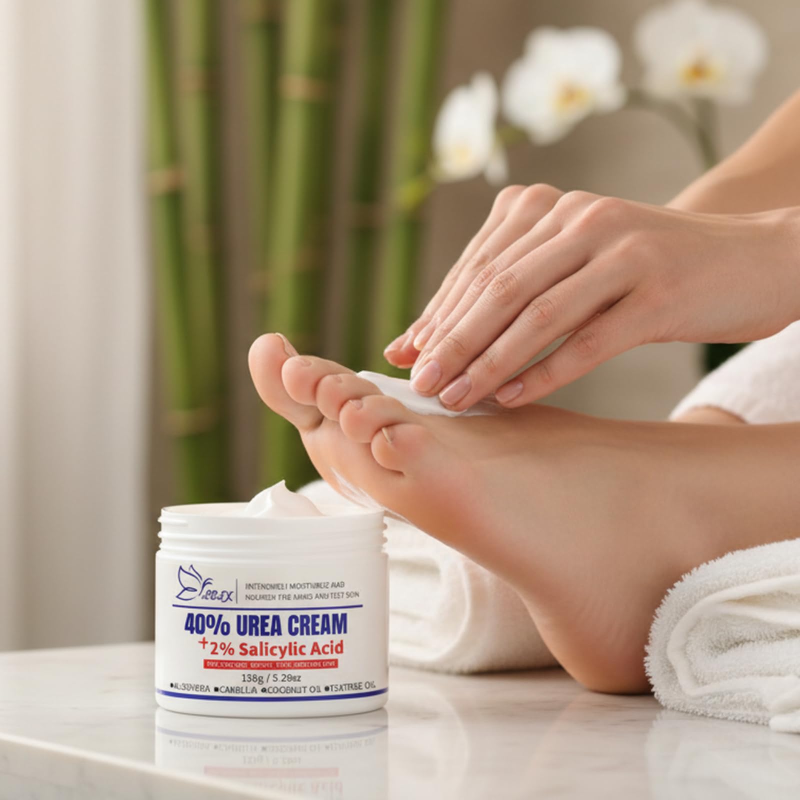 LOLX Urea Cream on cracked skin around toes.