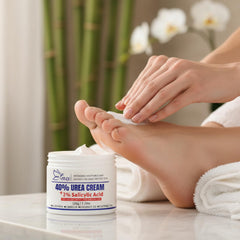 LOLX Urea Cream on cracked skin around toes.
