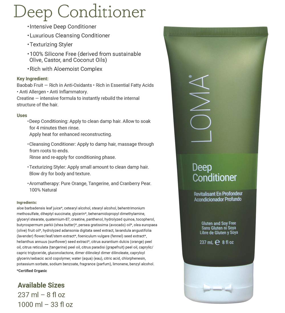 Applying Loma Deep Conditioner for detangling and softness