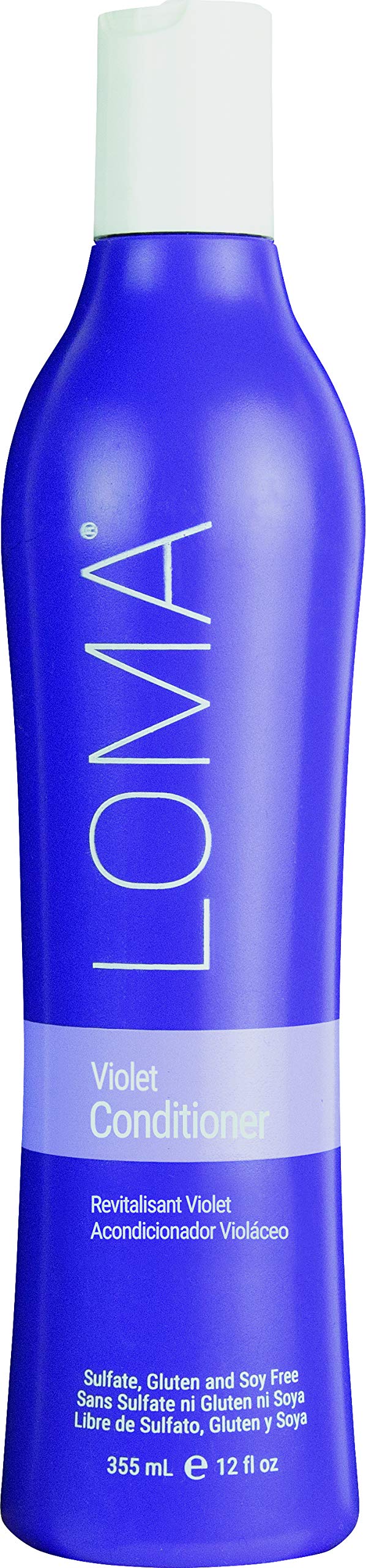 Loma Violet Conditioner bottle with blue pigment for brightening gray and blonde hair.