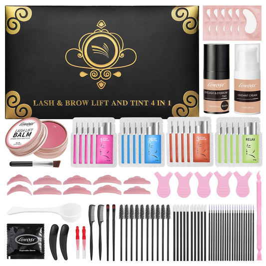 Lomansa lash lift color kit black bottle close-up for at-home salon-grade results
