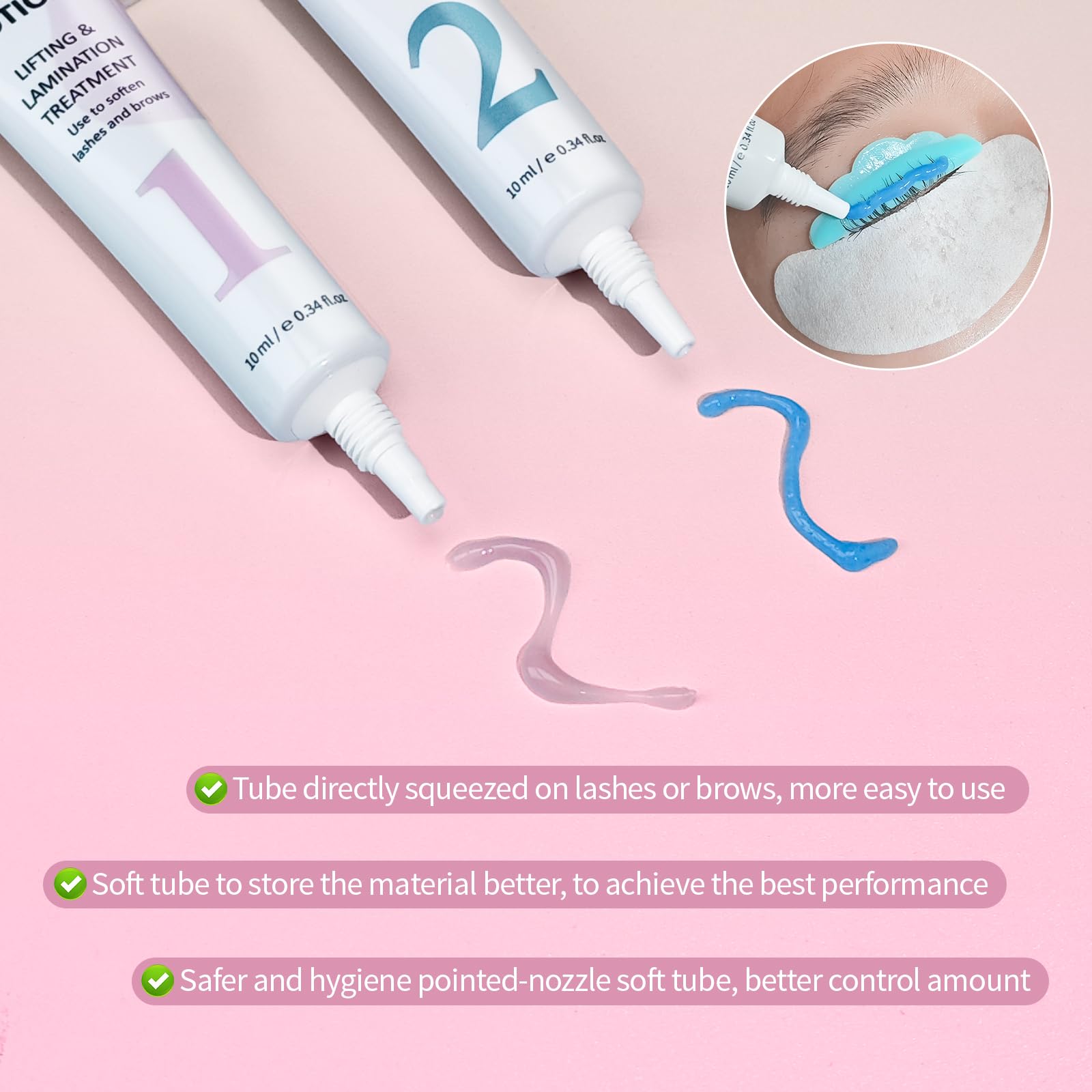 Lomansa Lash Lifting Lotion applied during a simple at-home DIY session.