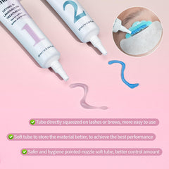 Lomansa Lash Lifting Lotion applied during a simple at-home DIY session.