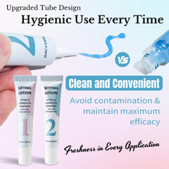Precise slim-tip tube guides consistent, waste-free lash lift application.
