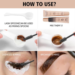 Lomansa Lash Tint Kit brow and lash color on display for versatile use.
