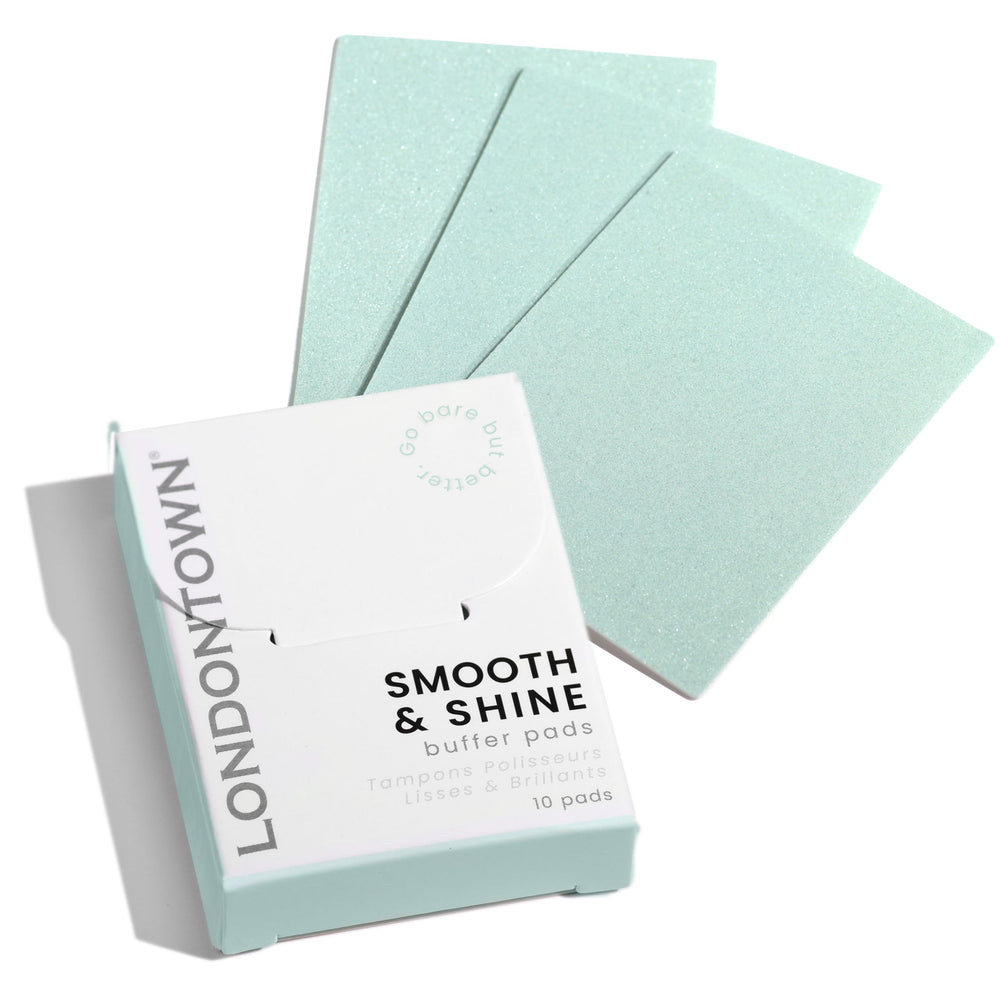 After use, nails show radiant shine without polish with LONDONTOWN buffer pads