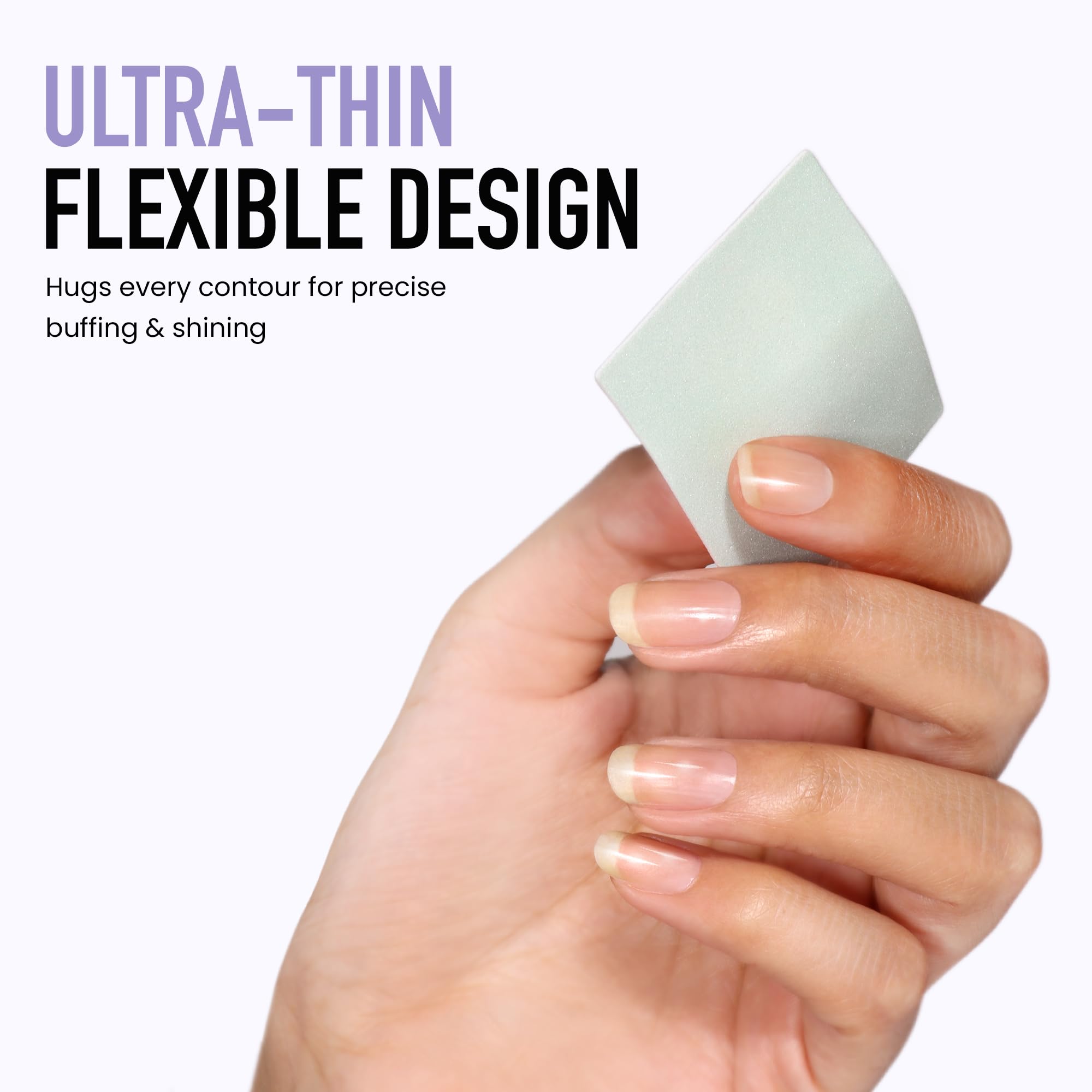 Dual sided buffer pad textures smoothing ridges on natural nails