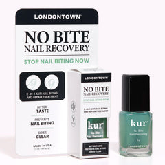 LONDONTOWN No Bite bottle front view shows clear bite-deterrent protection for nails.