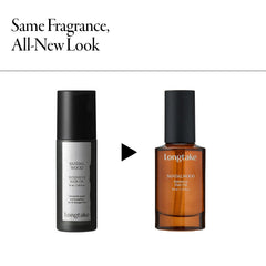 LONGTAKE Sandalwood Hair Oil fragrance image highlights long-lasting scent.