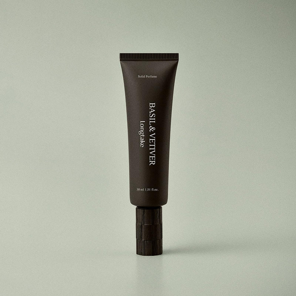 LONGTAKE solid perfume with spout tip for precise pulse-point application