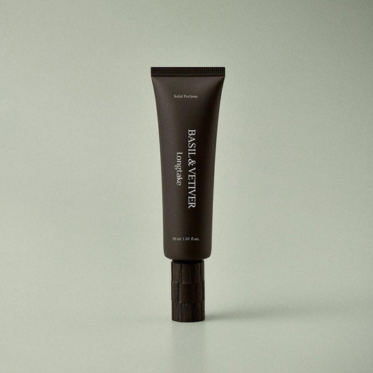 LONGTAKE solid perfume with spout tip for precise pulse-point application