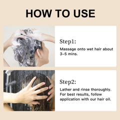 LONIVA shampoo rice water close-up suggests nourishing scalp care.