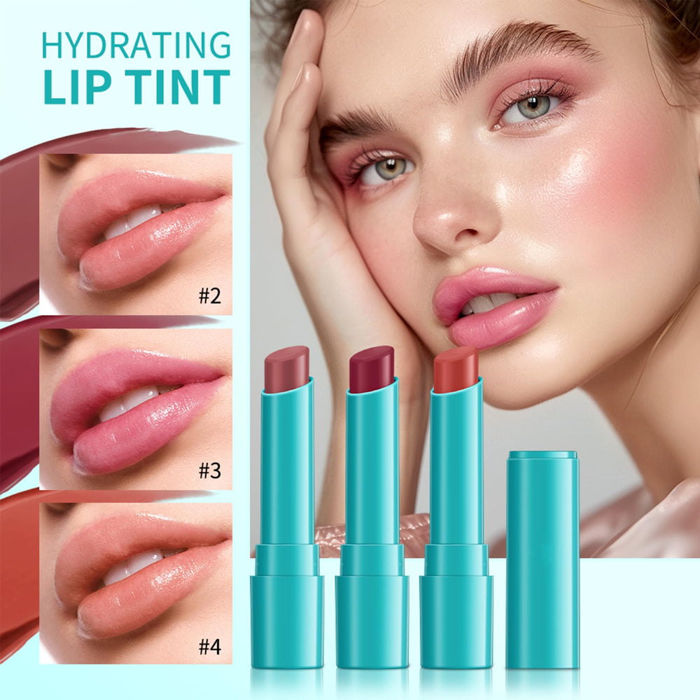 Loobexery lip tint natural hydrating formula nourishes lips with botanical oils.