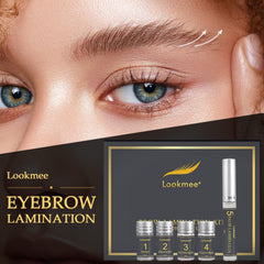 Lookmee brow lamination styling lotion application for refined brow shaping.