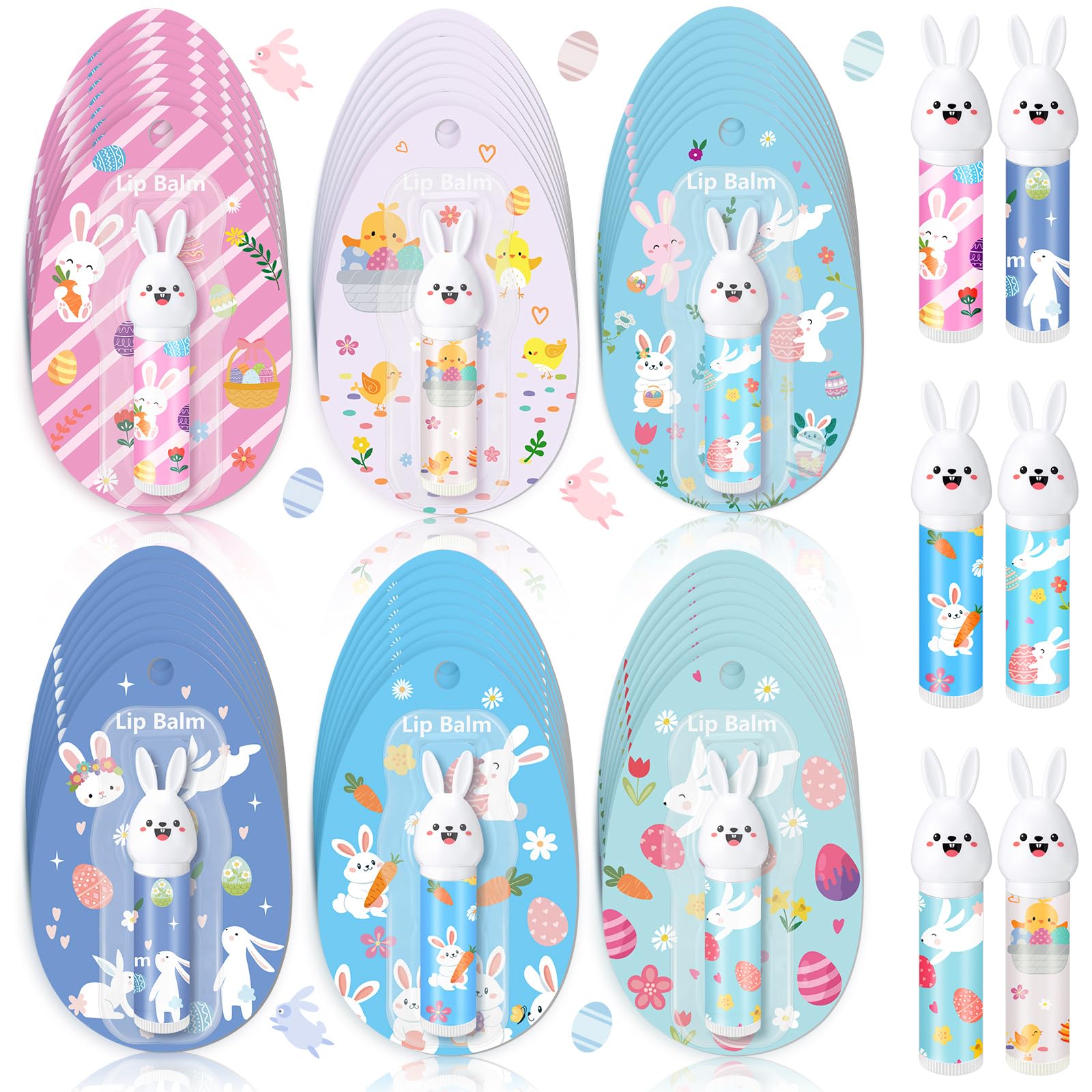Loopeer Easter bunny lip balm packaging in pastel colors ideal for gifting
