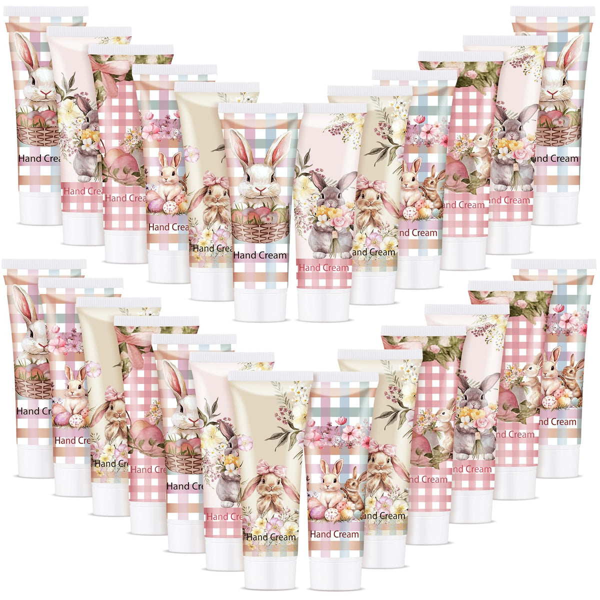 Loopeer Easter hand cream bulk pack in pink tubes delivers lightweight hydration for party favors.