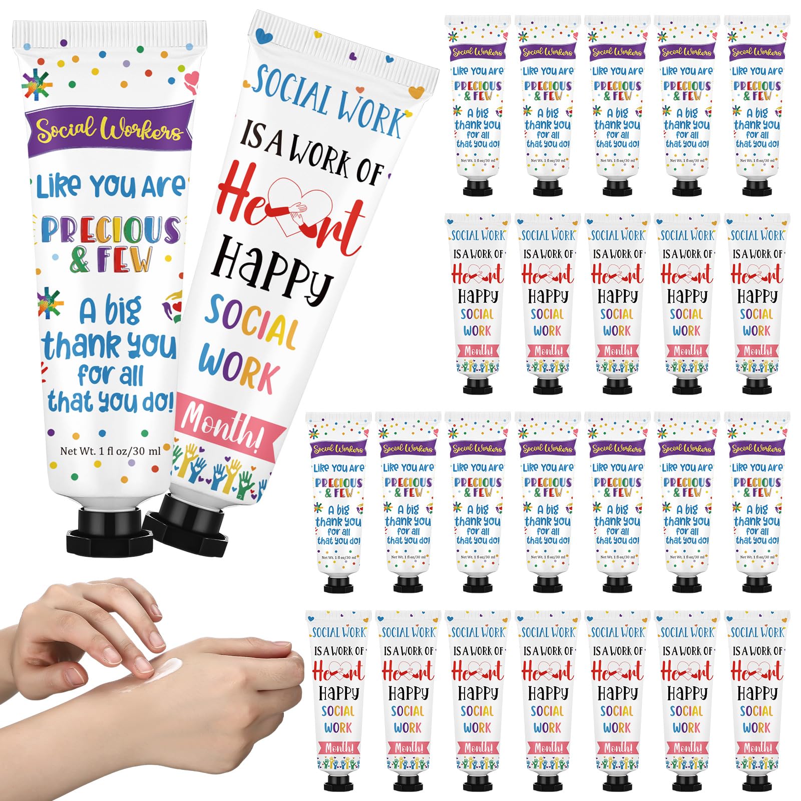 Loopeer social worker month hand cream set with 24 tubes, ideal for staff appreciation gifts