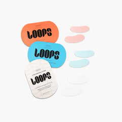 LOOPS Hydrating Hydrogel Eye Masks Kit-Red, in-use ten-minute routine for quick refreshment.