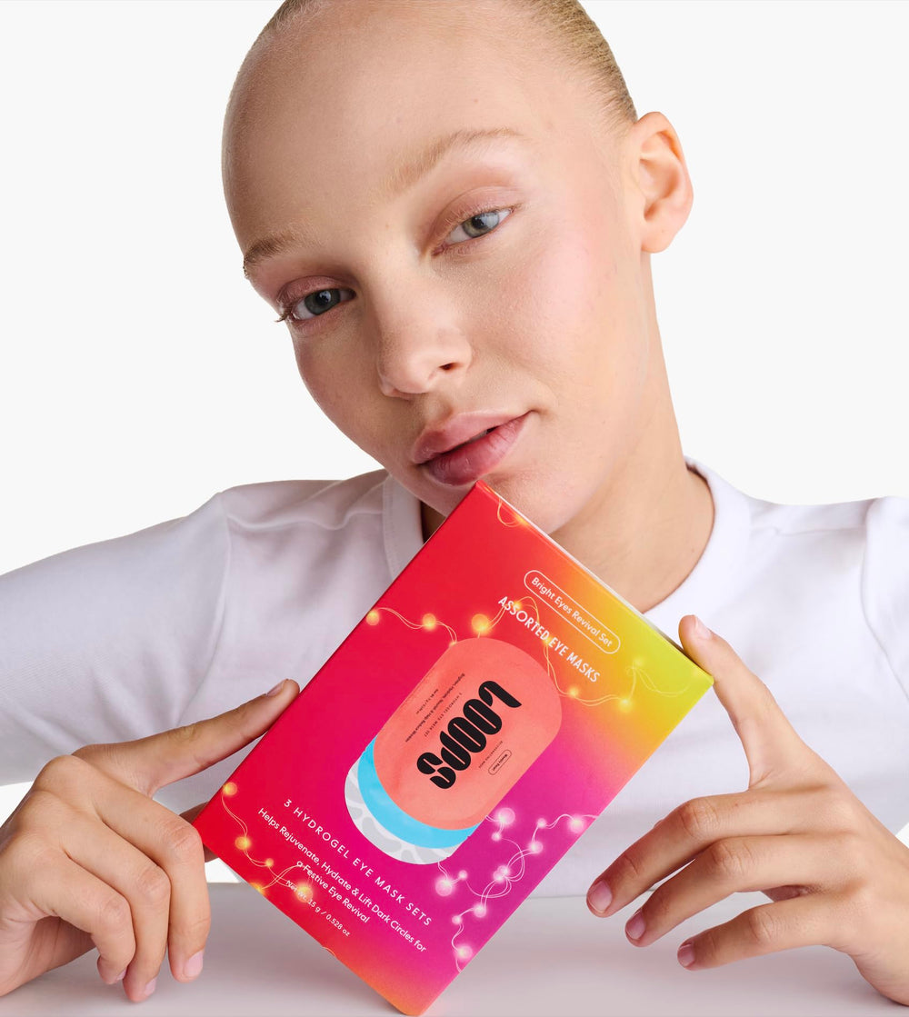 LOOPS Hydrating Hydrogel Eye Masks Kit-Red, Weekly Reset image, refreshing look around the eyes.