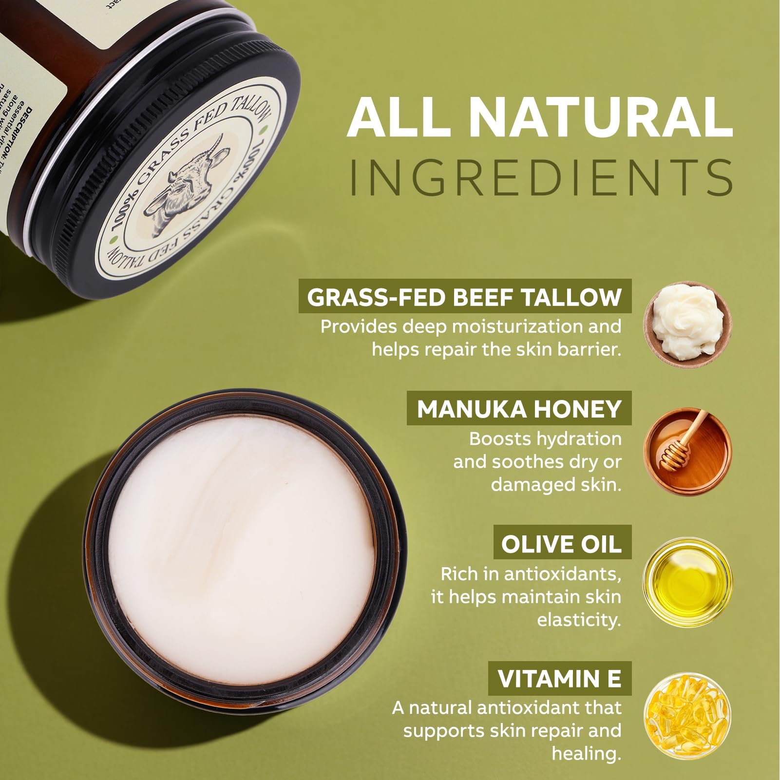 LOPIANY whipped tallow texture close-up highlighting creamy hydration.