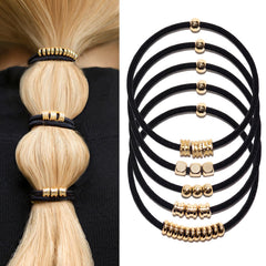 Loqpol gold boho hair ties bracelet pack for versatile styling on the go.