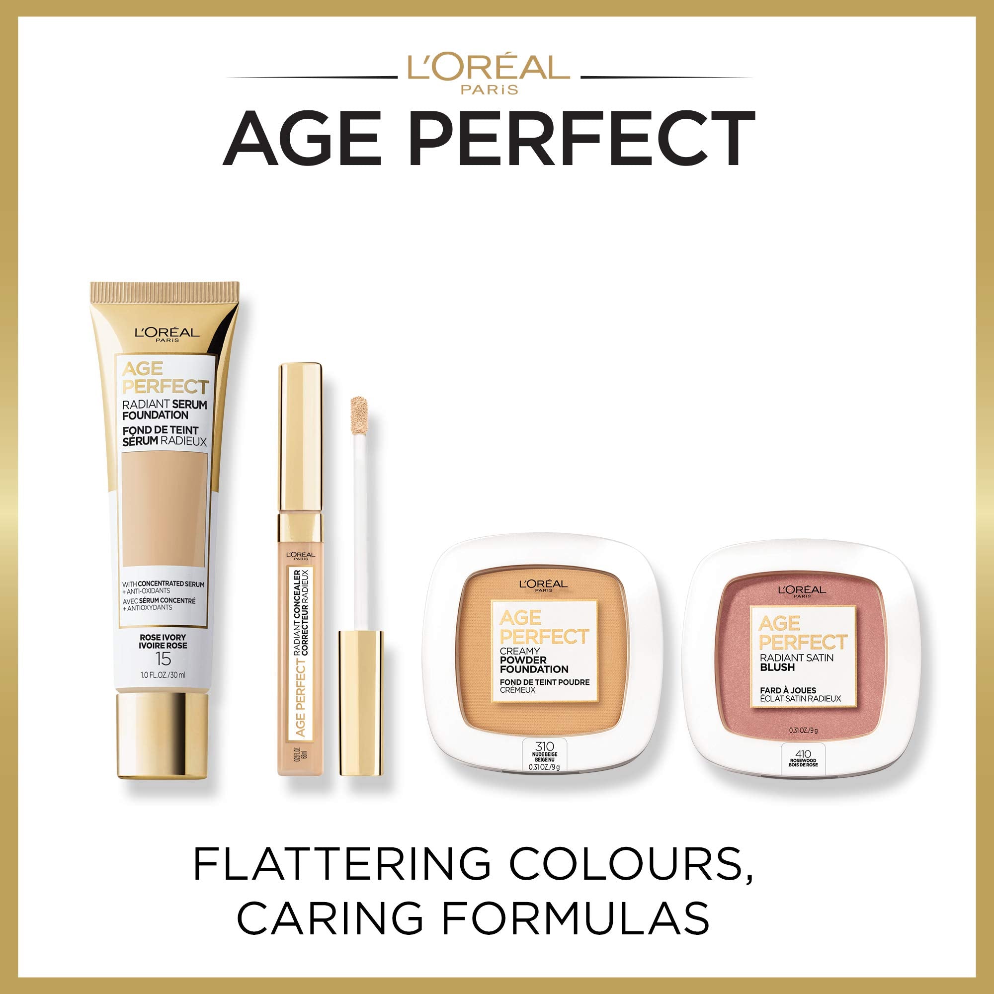 L'Oreal Paris Age Perfect blush brush stroke demonstrates precise color placement.