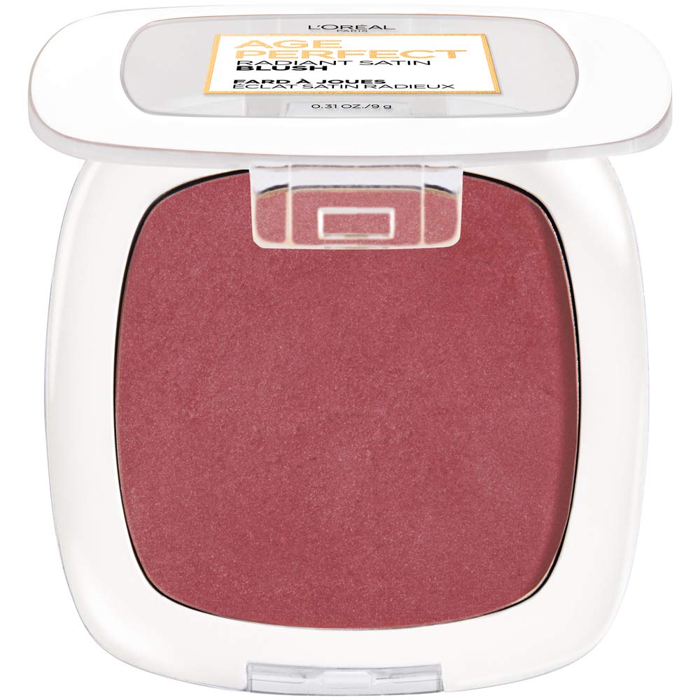 L'Oreal Paris Age Perfect Radiant Satin Blush swirl shows creamy texture for easy blending.