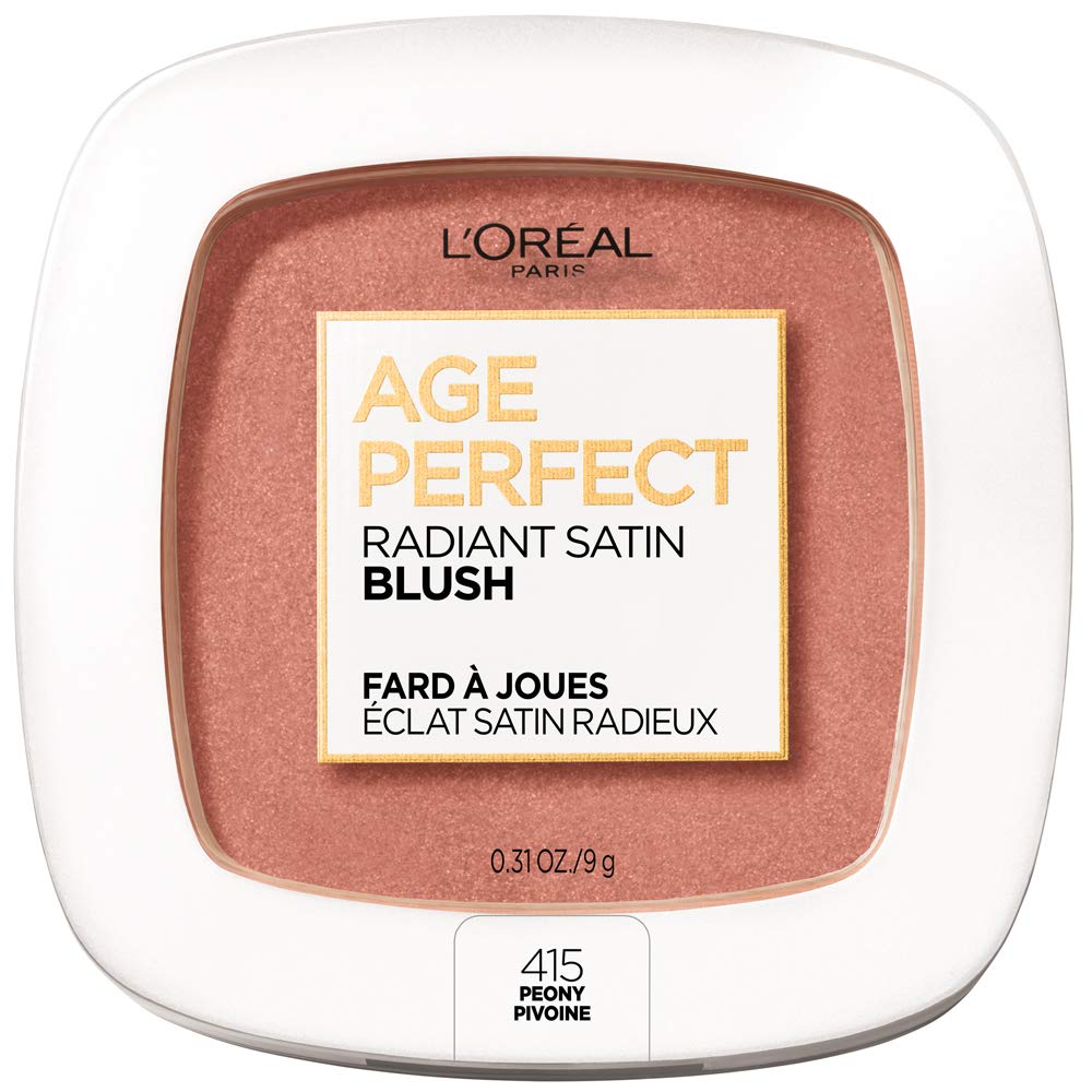 L’Oréal Paris Age Perfect Radiant Satin Blush compact with Camellia Oil offers luminous color.