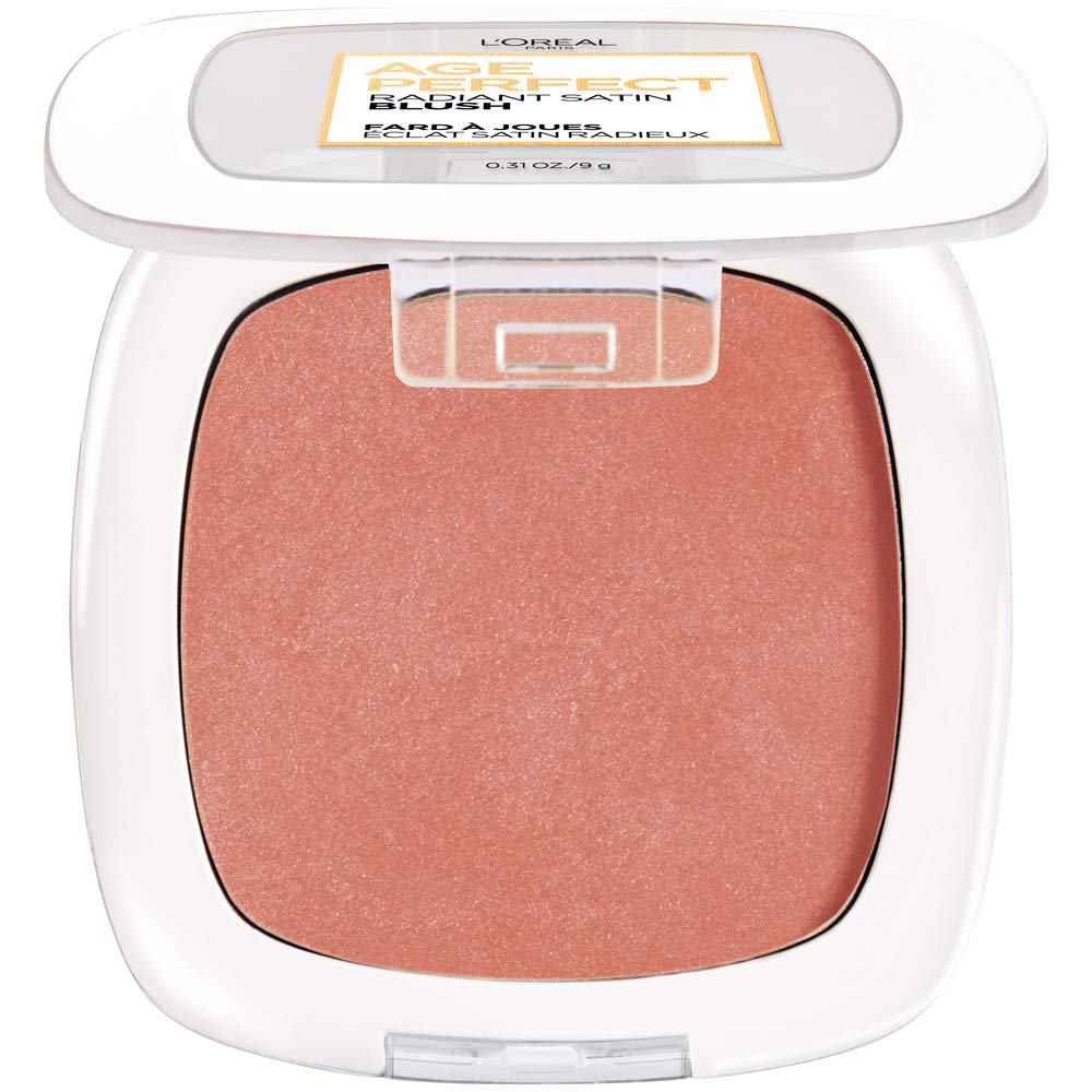 L’Oréal Paris Age Perfect Radiant Satin Blush swatches reveal creamy, blendable pigment for mature skin.
