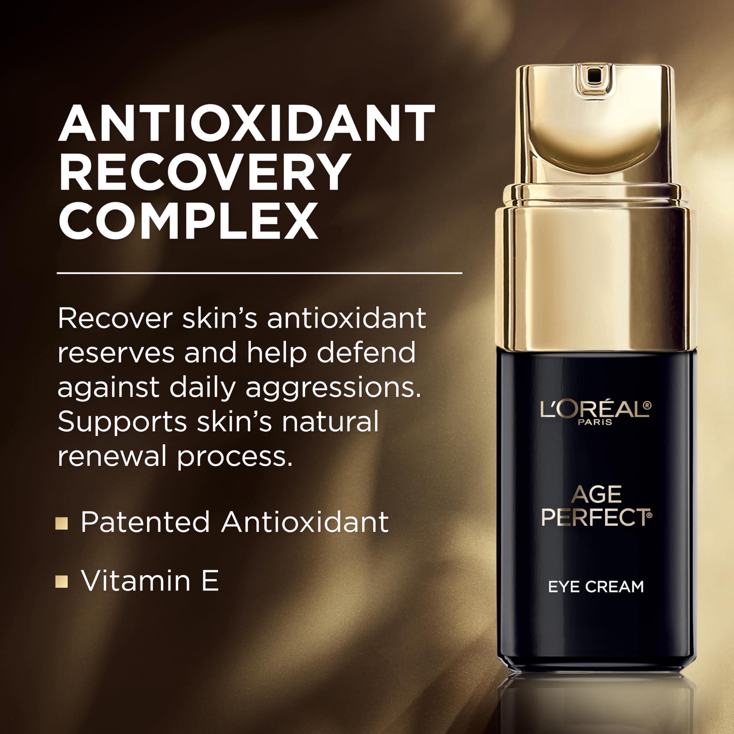 Packaging box close-up highlighting the Age Perfect line's antioxidant benefits.