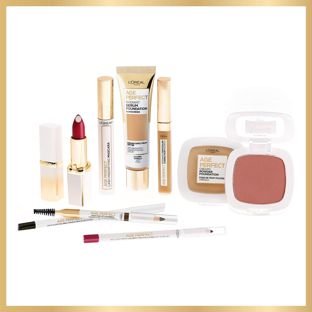 L'Oreal Paris Age Perfect lipstick includes care ingredients like vitamins and minerals.