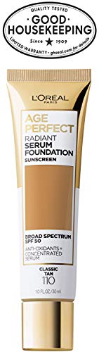 Complete makeup look with L'Oreal Paris Age Perfect Radiant Serum Foundation.