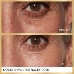L'Oreal Paris Age Perfect Radiant Serum Foundation on cheek for glow.