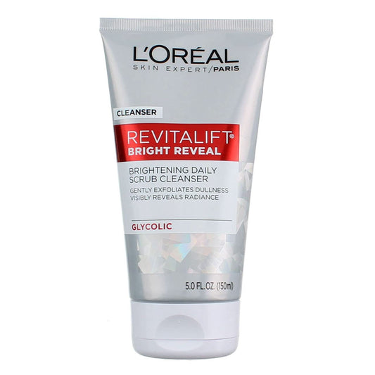 L'Oreal Paris Revitalift Bright Cleaner bottle pouring for brighter skin