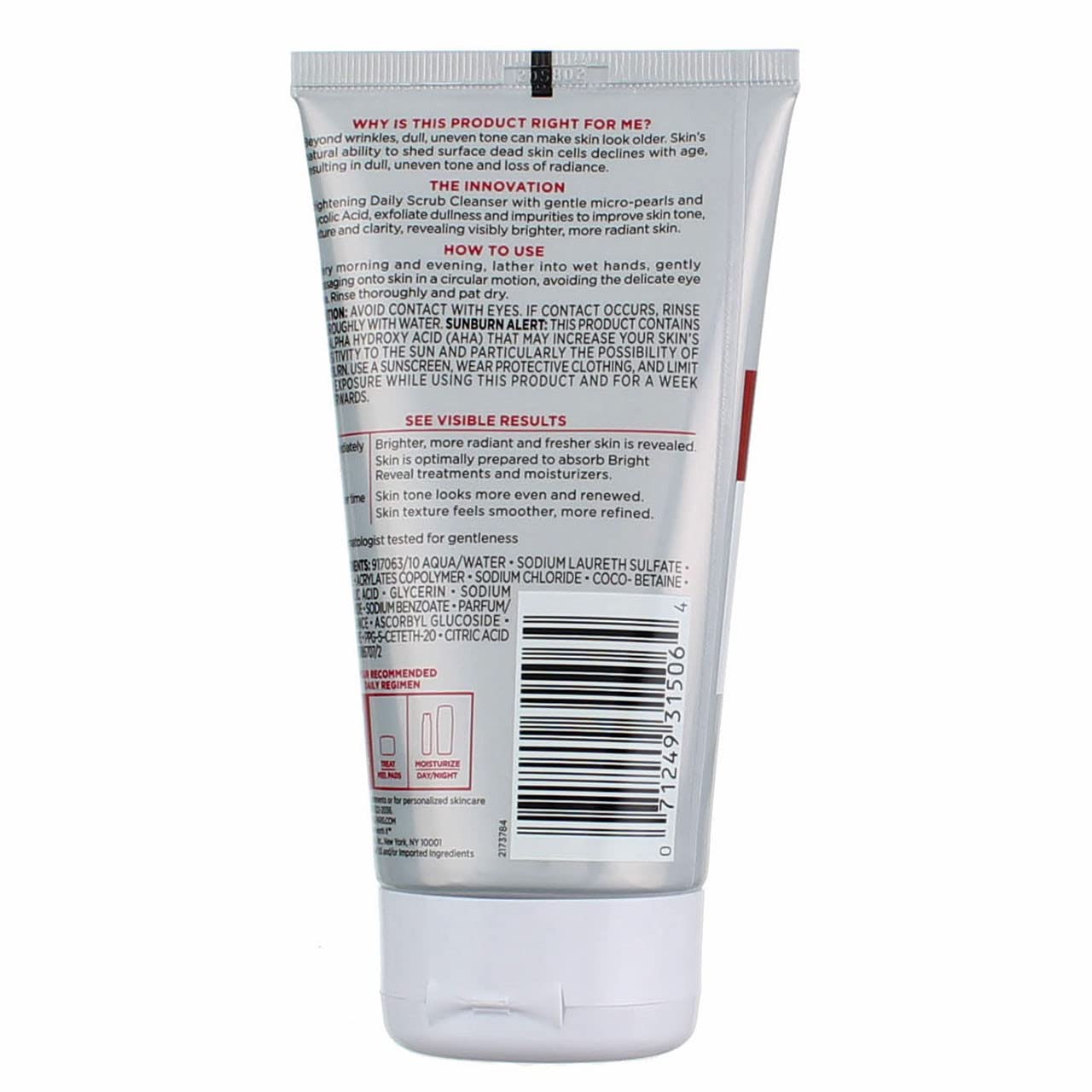 Revitalift Bright Cleaner texture close-up shows smoother skin