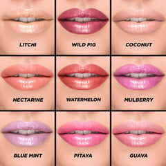 Nine fruity scent options chart for L'Oreal Paris Colour Riche Plump and Shine