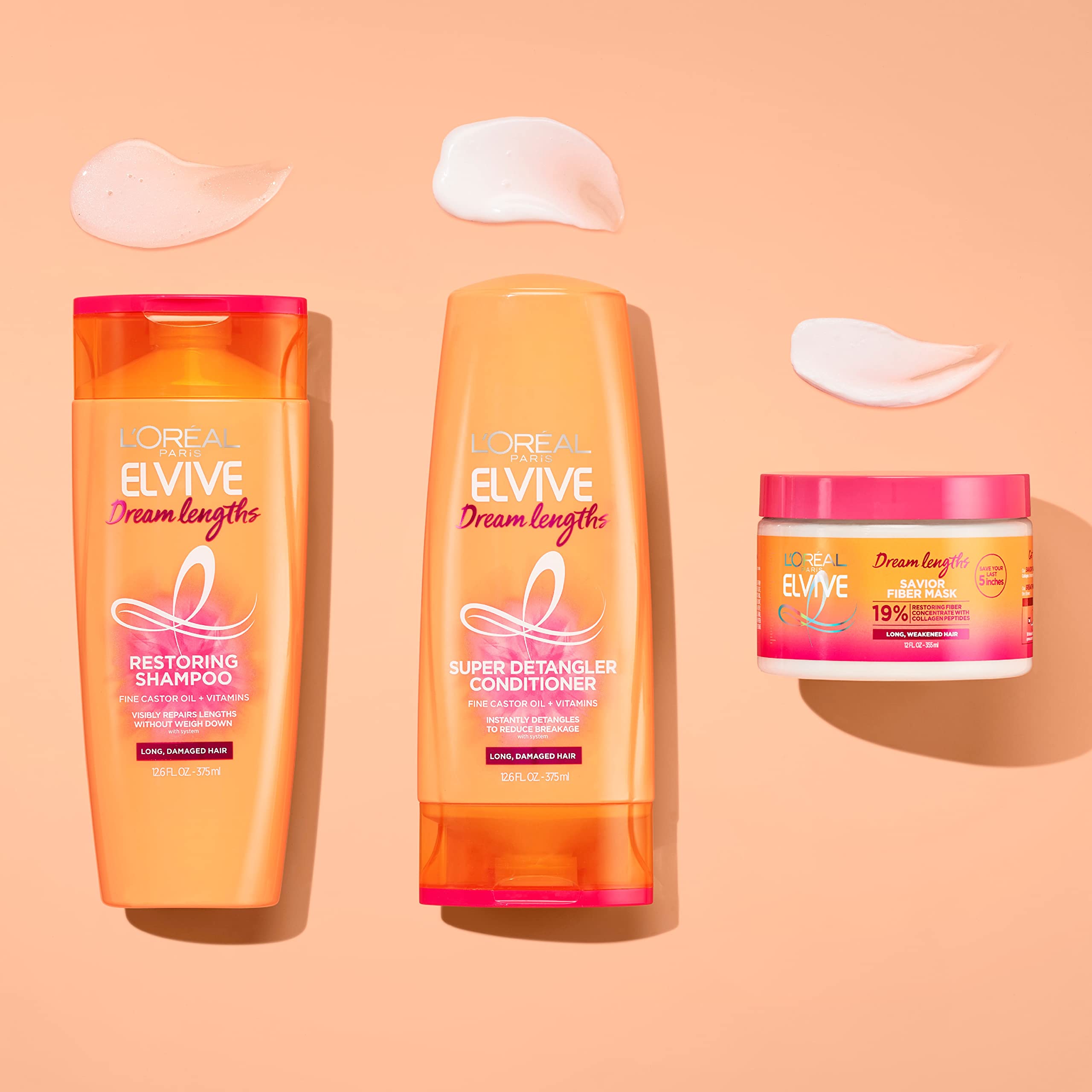 Dream Lengths Savior Fiber Mask alongside other Dream Lengths care visuals.