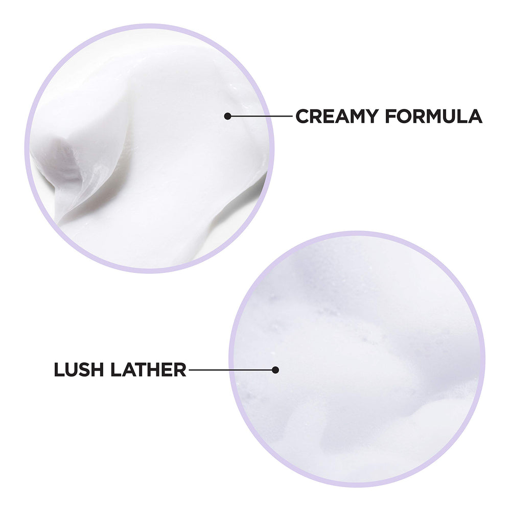 L'Oreal Paris EverPure Frizz-Defy Conditioner application on hands demonstrates creamy texture.