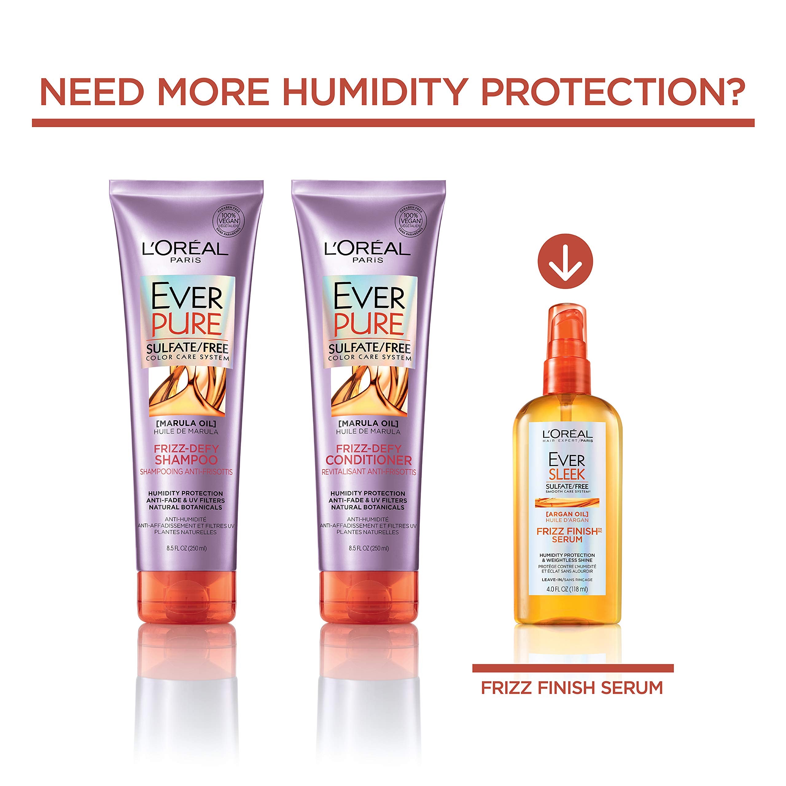 Fresh fragrance note with L’Oréal Paris EverPure Frizz-Defy bottle