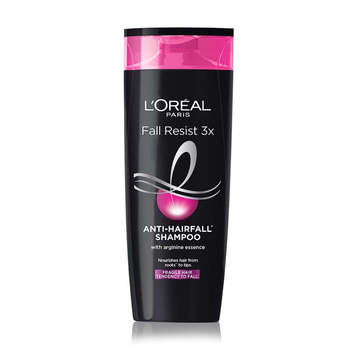 L'Oreal Paris Fall Repair 3X bottle front shows triple-action anti-hair fall formula